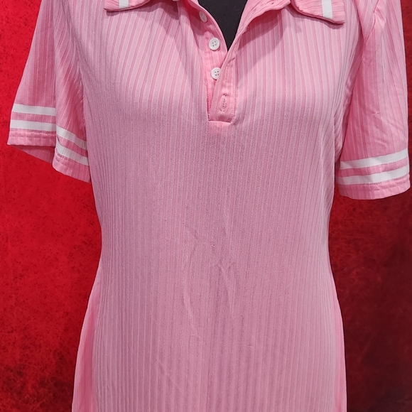 Shein curve pink and white collared bodycon dress pinup punk size 1x - Picture 4 of 11